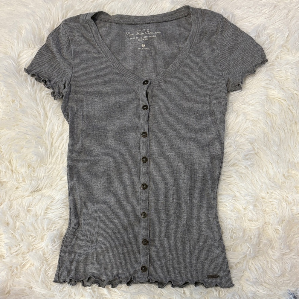 Hollister Charcoal Button-Down Women's Shirt